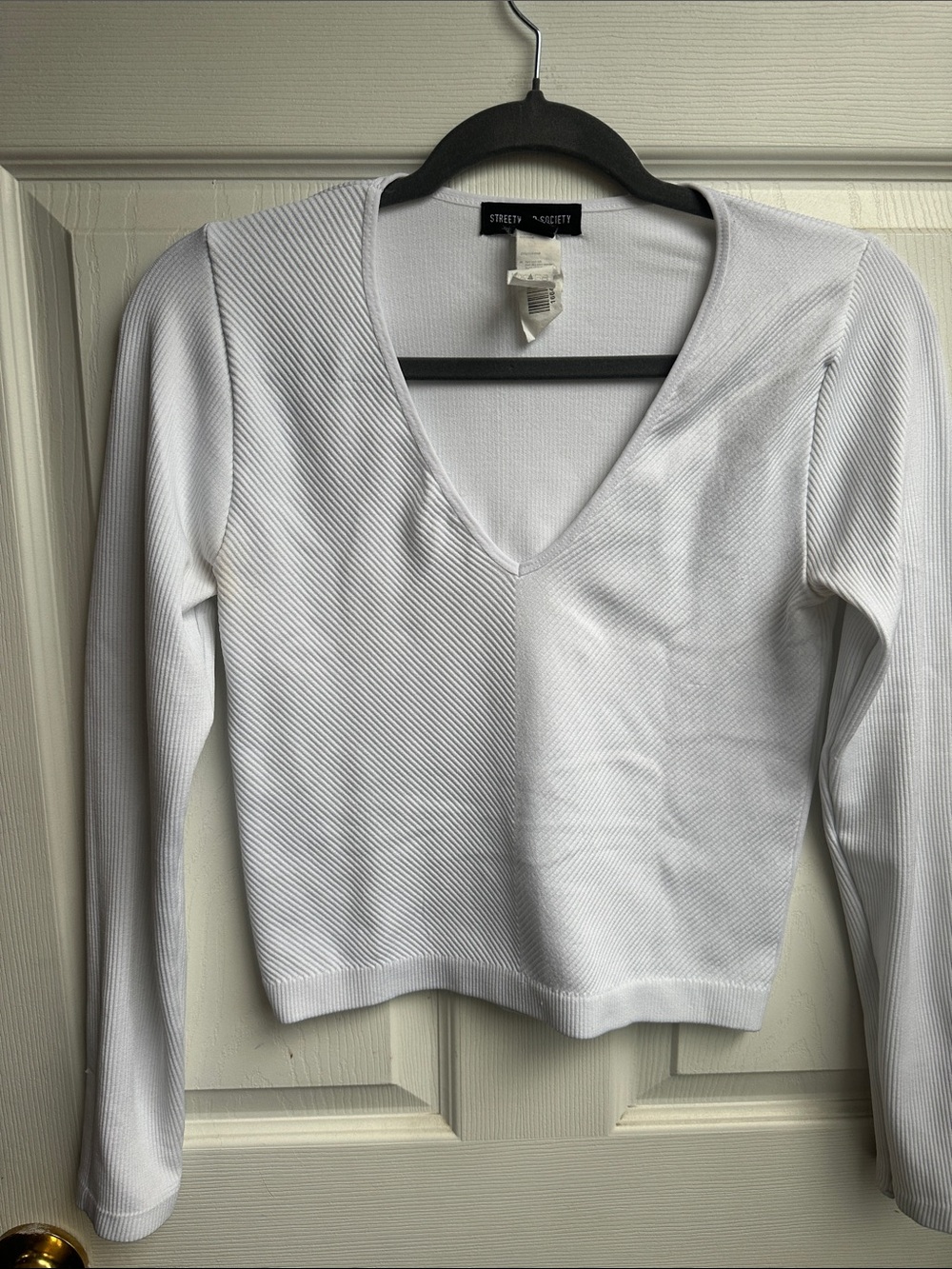 Streetwear Society White Ribbed V-Neck Tank